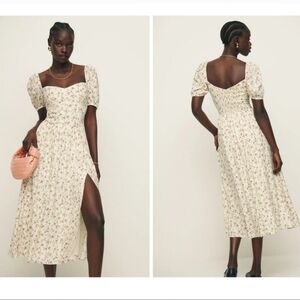 🌸 REFORMATION Lacey Smocked Sleeve Dress In Boheme